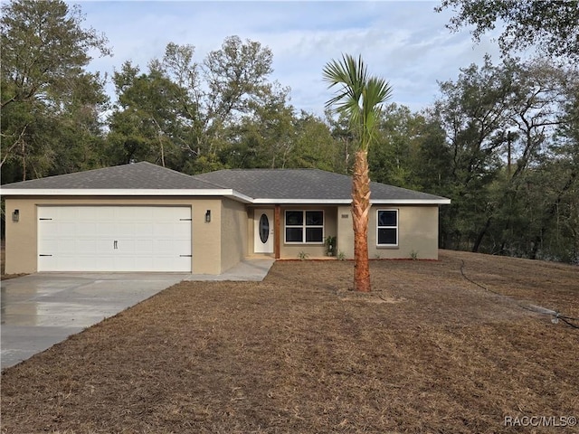 ranch-style home with a garage