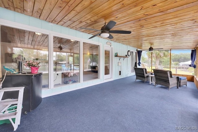 11615 N Caribee Pt, Inglis, FL 34449 - sunroom with ceiling fan