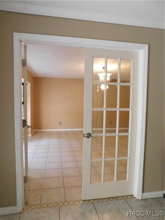 interior space with tile patterned floors