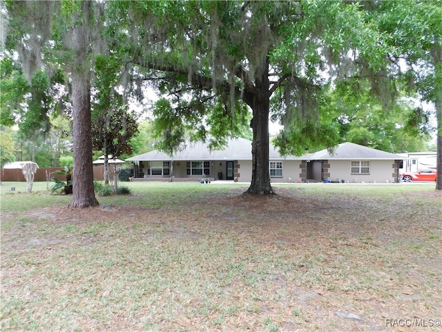 view of single story home