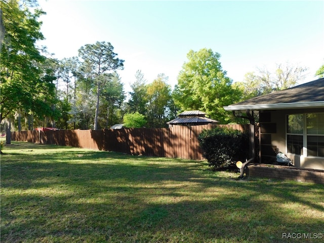 view of yard featuring a gazebo