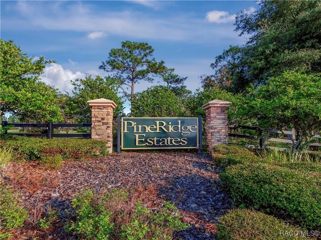 view of community sign