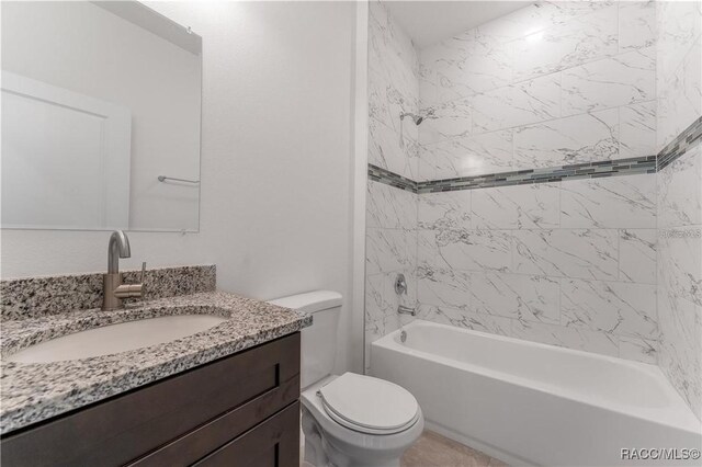 10089 N Athenia Dr, Citrus Springs, FL 34434 - full bathroom featuring vanity, toilet, and shower / washtub combination