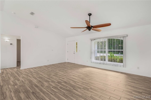 632 S Arlene Ave, Inverness, FL 34453 - unfurnished living room featuring wood finished floors and a ceiling fan