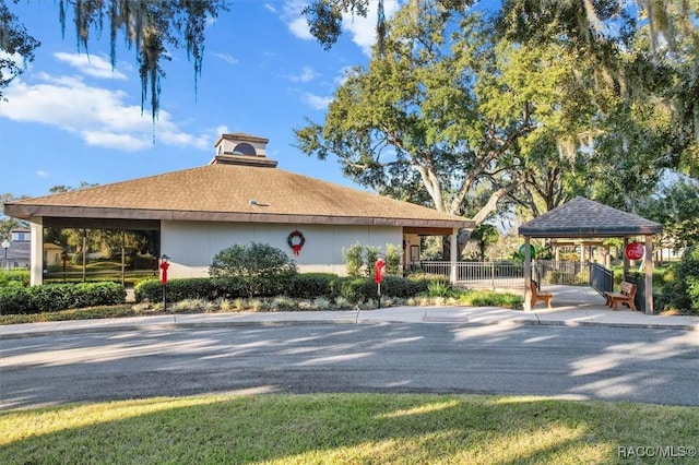 exterior space featuring a gazebo