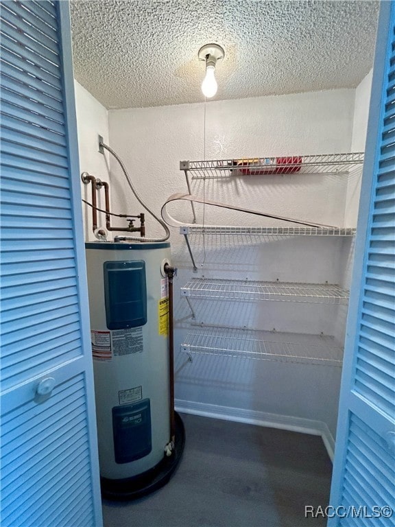 utility room with water heater