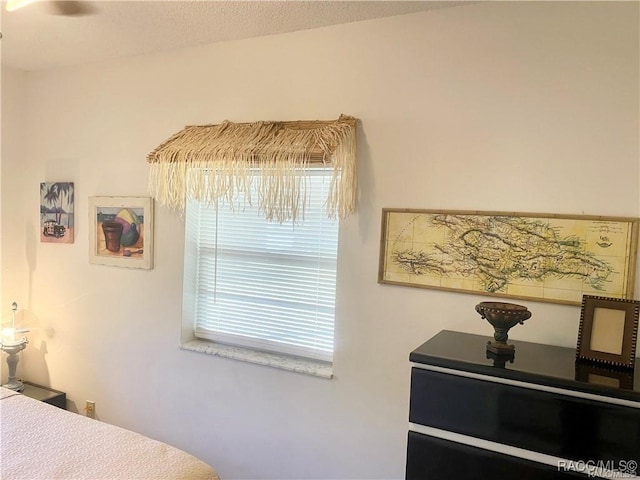 bedroom with a textured ceiling