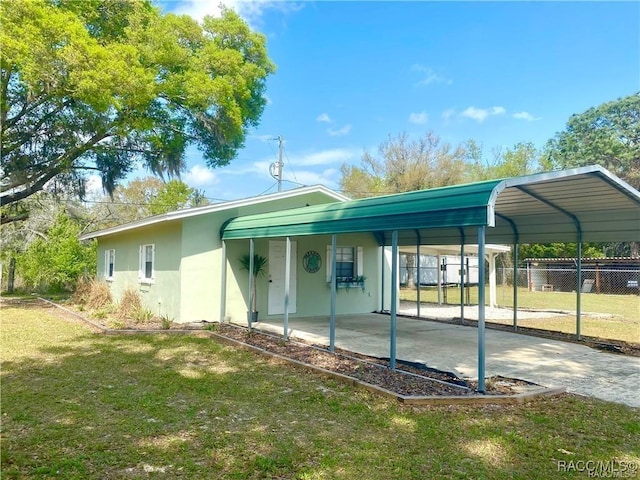 exterior space with a yard