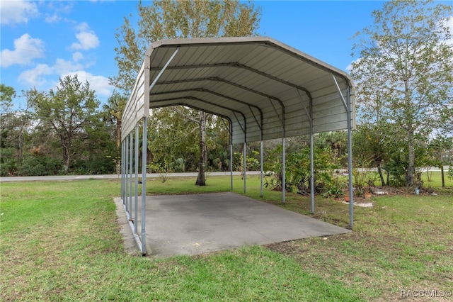 view of car parking featuring a detached carport