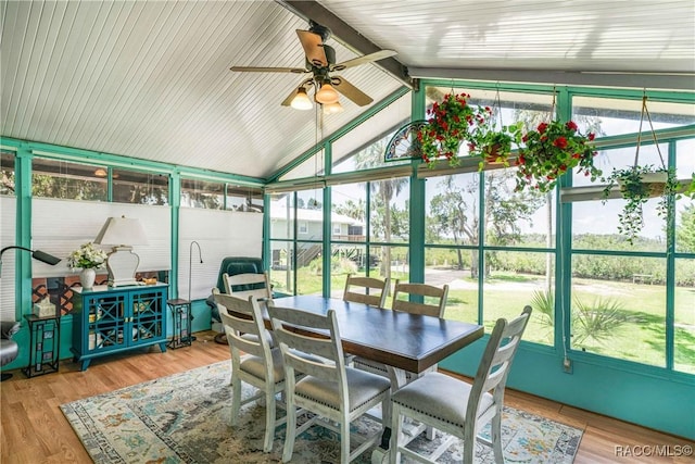 13465 W Hillbilly Ln, Crystal River, FL 34429 - sunroom featuring a deck, ceiling fan, and plenty of natural light