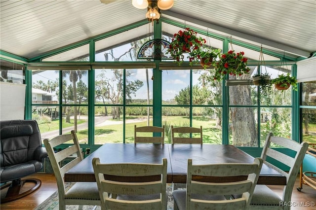13465 W Hillbilly Ln, Crystal River, FL 34429 - sunroom / solarium featuring lofted ceiling and outdoor dining space