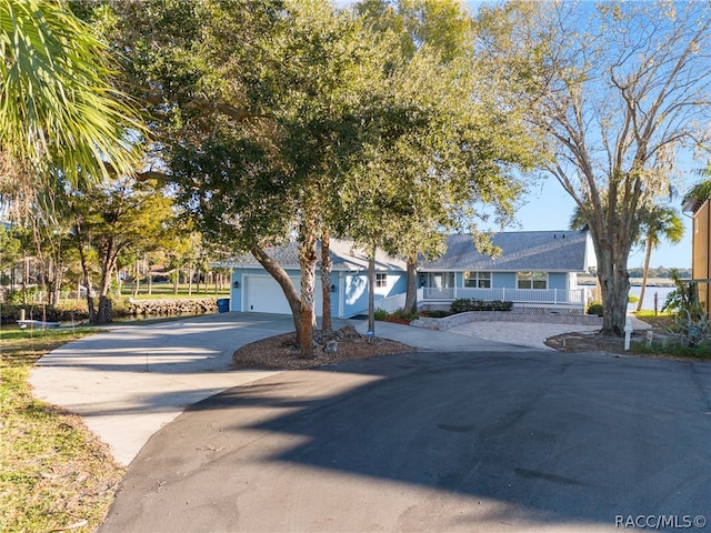 view of front of house with a garage