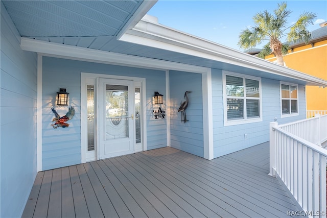 wooden deck featuring a porch