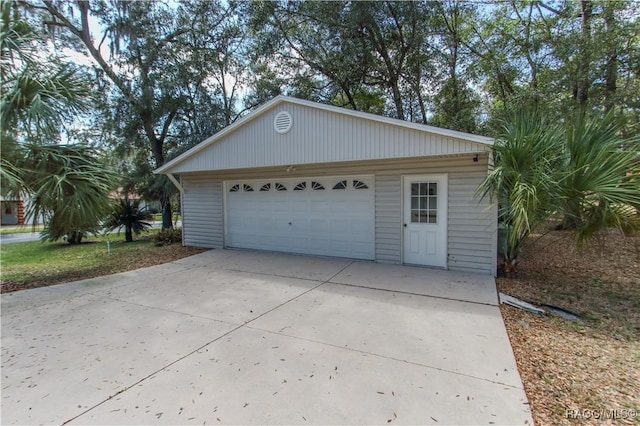 view of garage