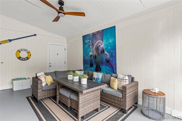 4080 N Eagle Nest Pt, Crystal River, FL 34428 - view of patio / terrace with ceiling fan and outdoor lounge area