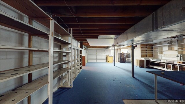 basement with washer / clothes dryer