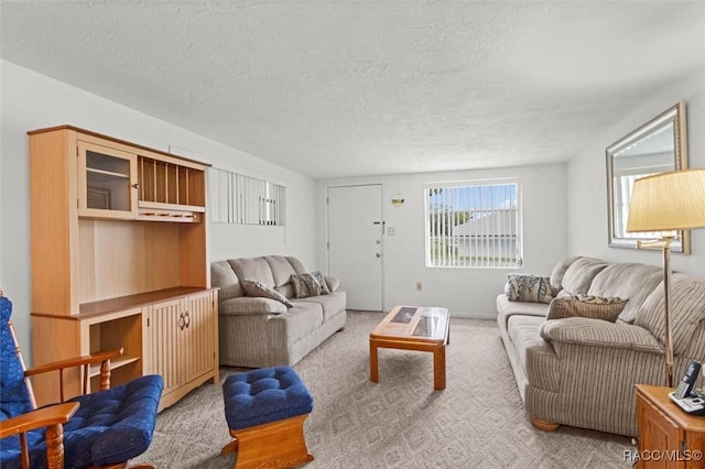 2 James St, Beverly Hills, FL 34465 - living area featuring carpet floors and a textured ceiling