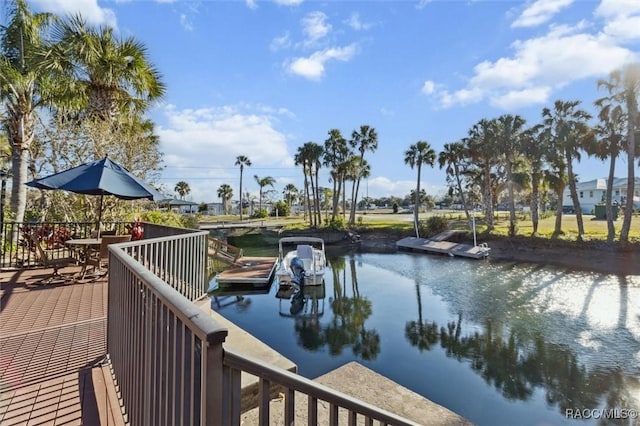 exterior space featuring a water view