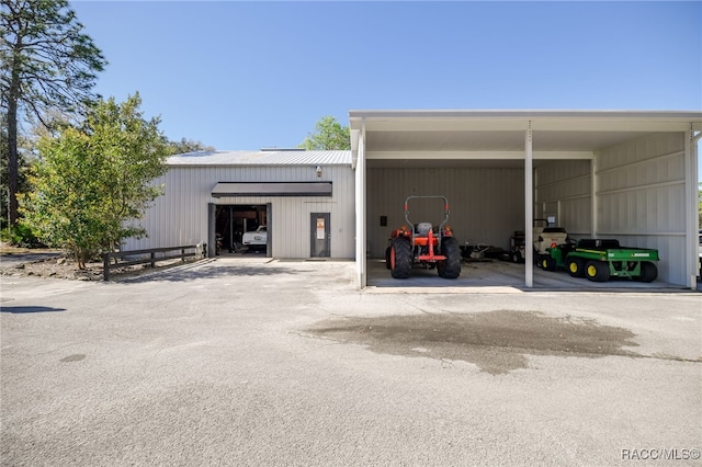 exterior space featuring a carport