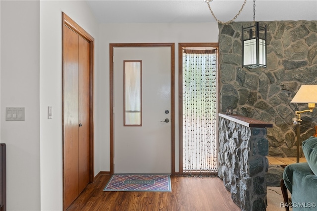 entrance foyer with hardwood / wood-style flooring