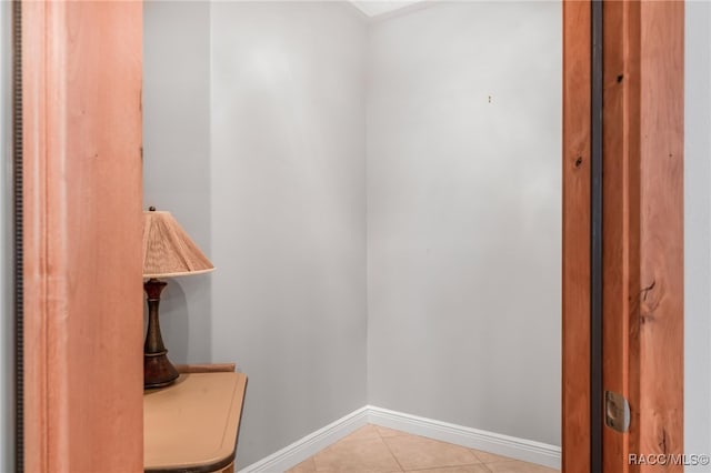 bathroom with tile patterned flooring