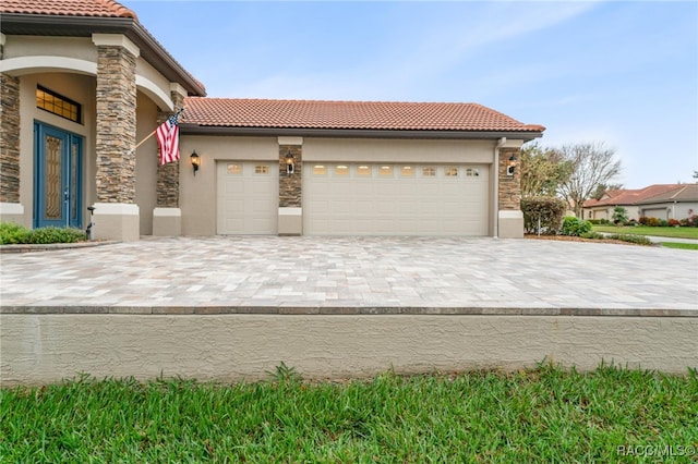 exterior space featuring a garage