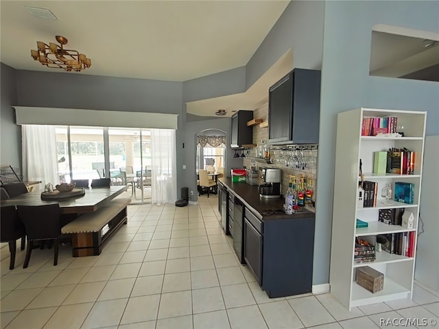 kitchen featuring light tile patterned floors