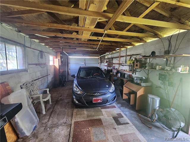 view of garage