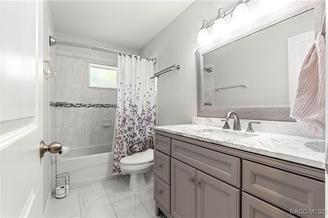 4325 NE 33rd Ave, Ocala, FL 34479 - bathroom with vanity, shower / bath combination with curtain, and marble finish flooring