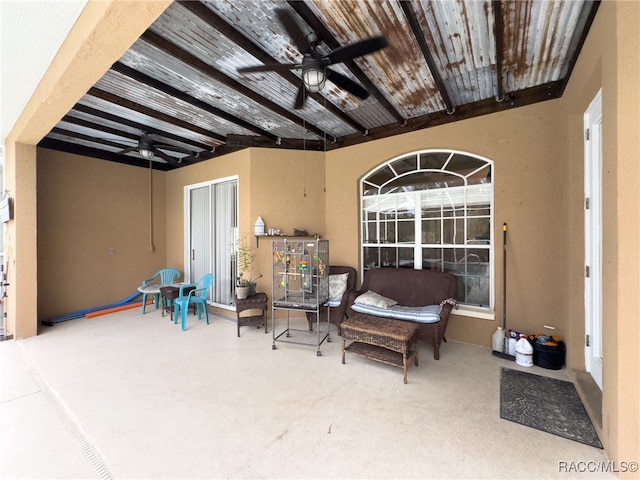 view of patio / terrace with ceiling fan