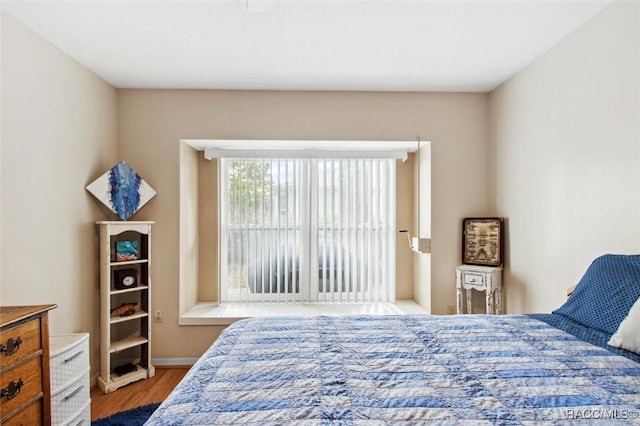 bedroom featuring light hardwood / wood-style floors