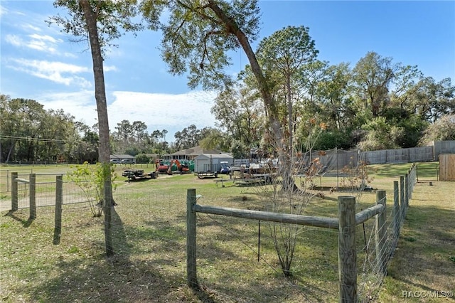 view of yard featuring fence