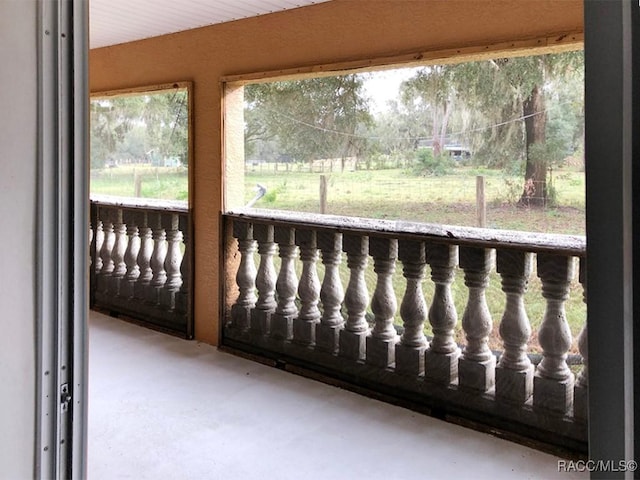 view of unfurnished sunroom