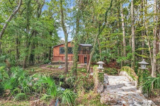 view of yard featuring a deck