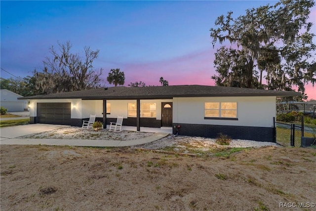 ranch-style house with a garage