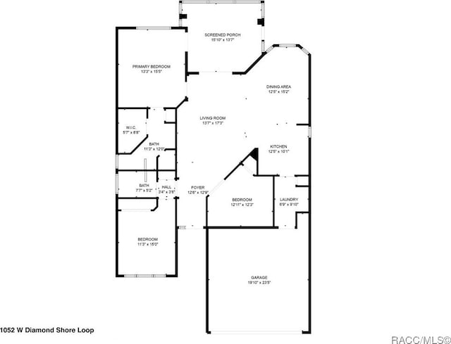 1052 W Diamond Shore Loop, Hernando, FL 34442 - floor plan / room layout