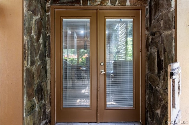 doorway to outside with french doors