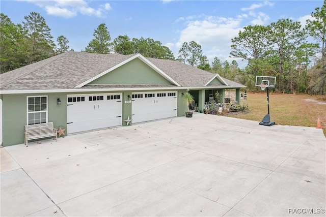 view of front of home with a garage