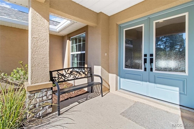 entrance to property with french doors