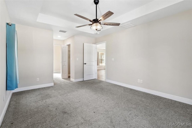 unfurnished bedroom with carpet floors and ceiling fan