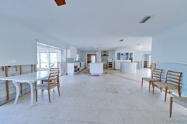 view of tiled dining space