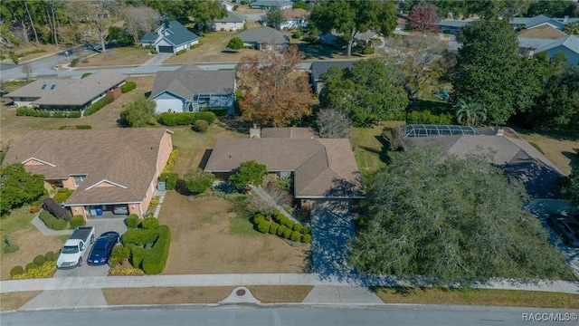 aerial view with a residential view