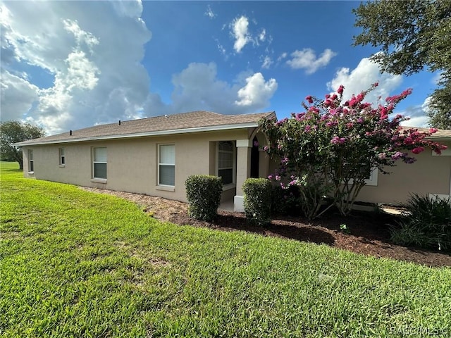 back of house featuring a yard