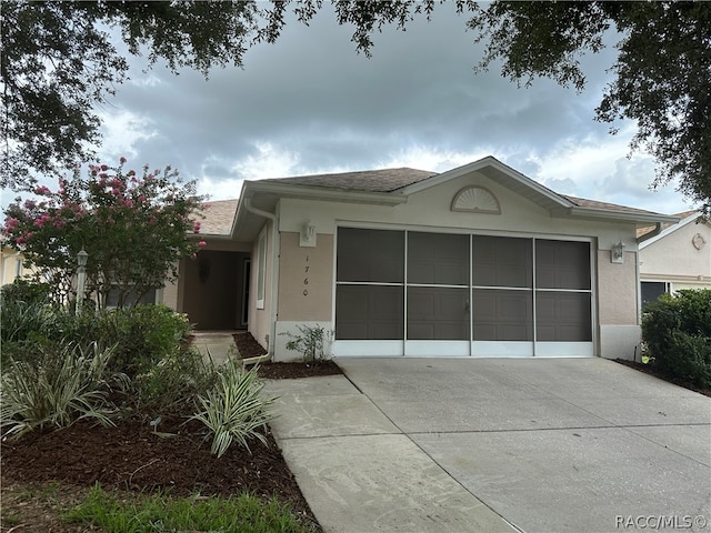 view of front facade with a garage