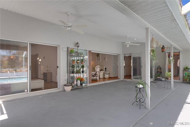 view of patio / terrace with a ceiling fan