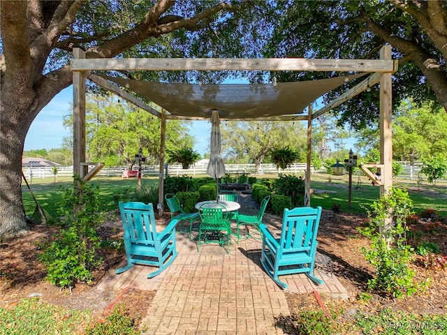 view of patio / terrace with fence and outdoor dining space