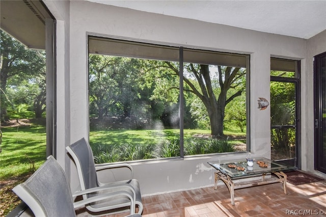 view of sunroom