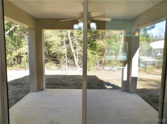 view of patio with ceiling fan