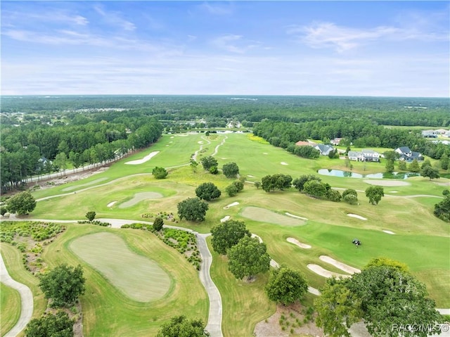 bird's eye view with golf course view