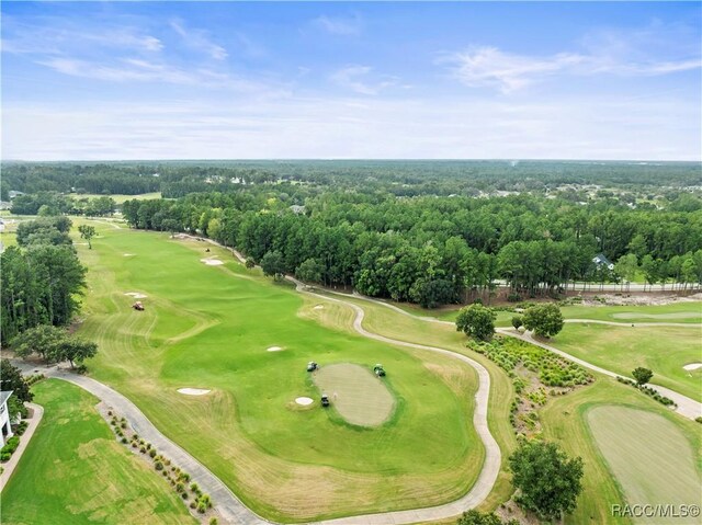 birds eye view of property featuring golf course view